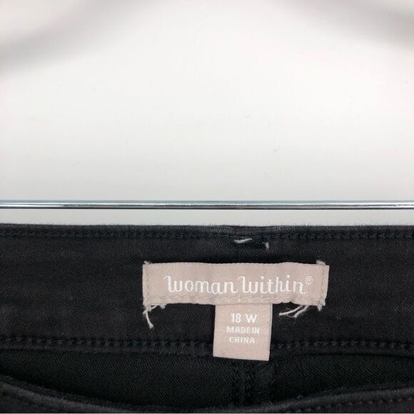 WOMAN WITHIN Straight Leg Stretch Jean Black Size 18W - Picture 4 of 9